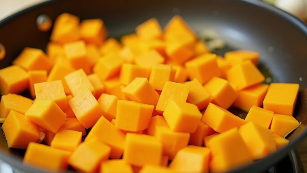 Ingrédients pour le velouté de butternut.