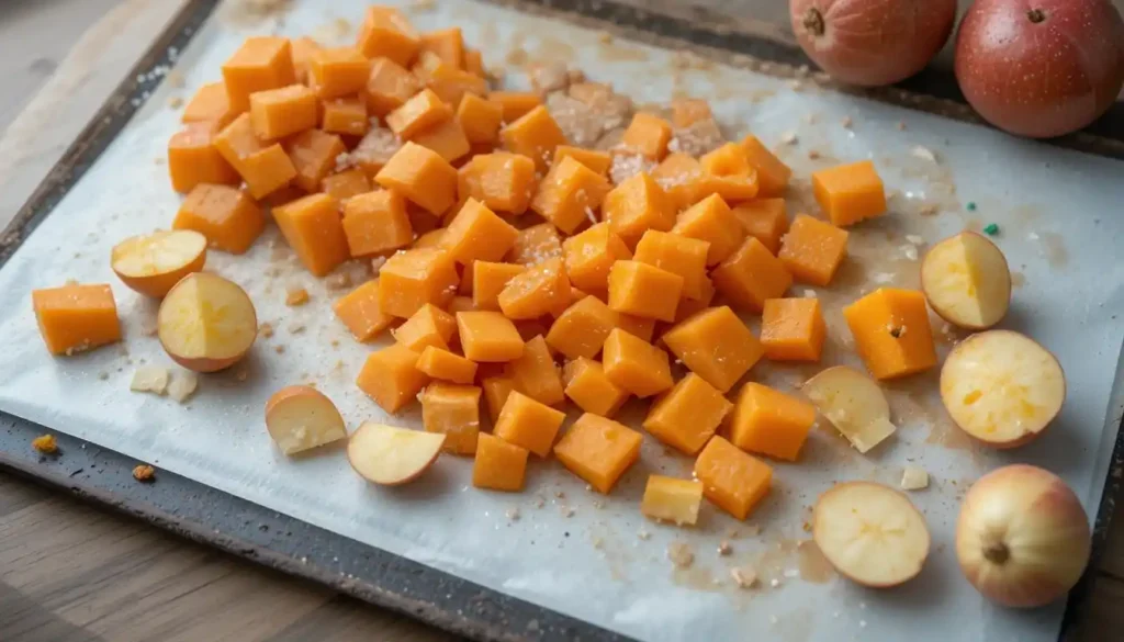 Carottes et Pommes de Terre Fraîches sur Planche à Découper